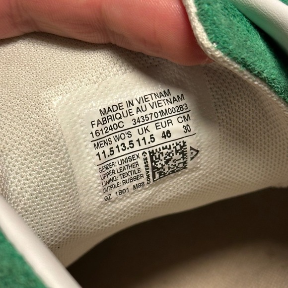 Converse One Star Suede Green Low Top Sneakers Men's 11.5 - Picture 8 of 8